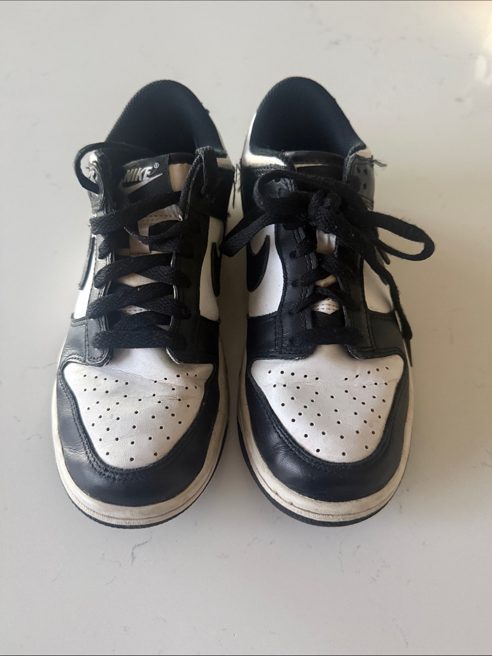 Nike Black and White Low-Top Sneakers with Swoosh